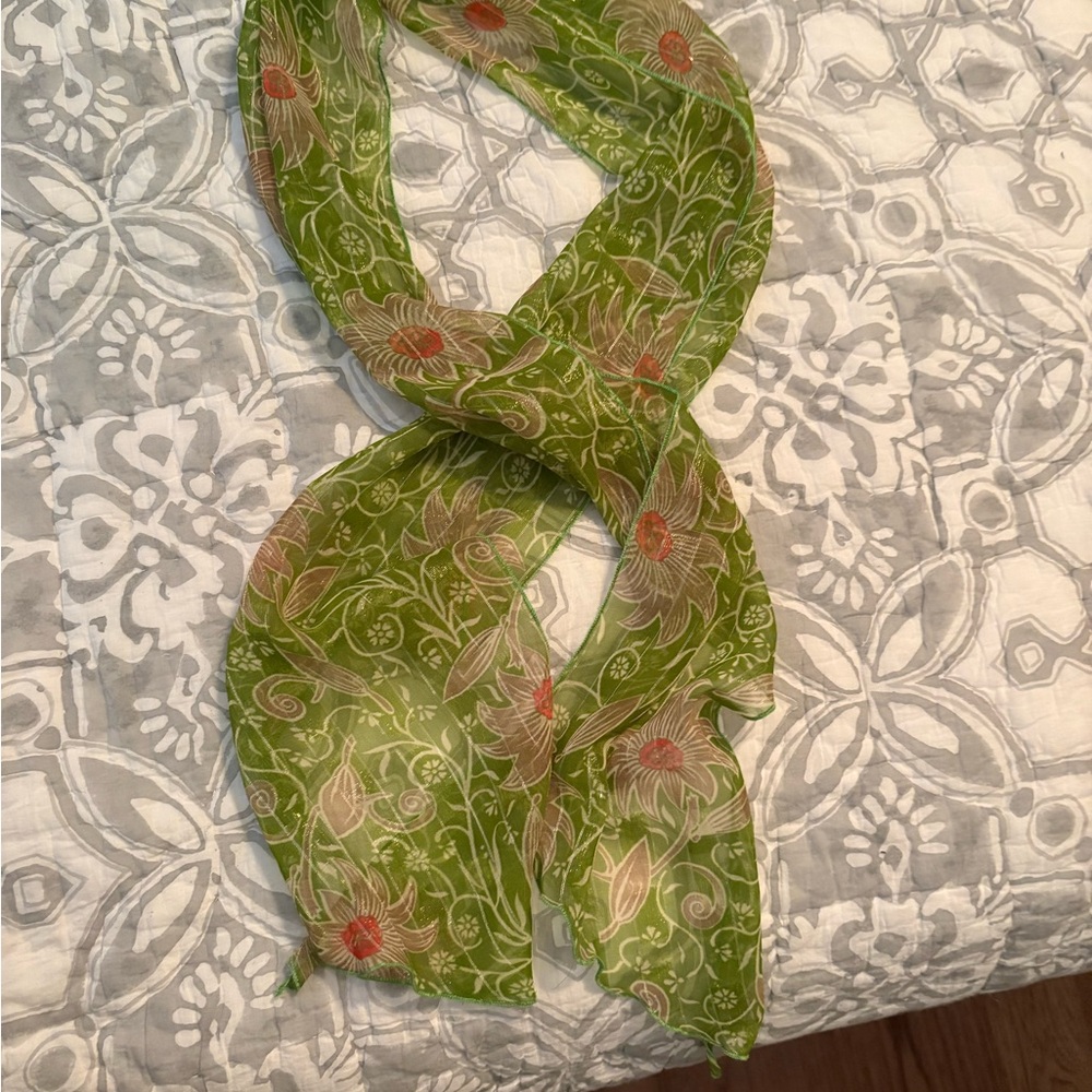 Floral Green Scarf